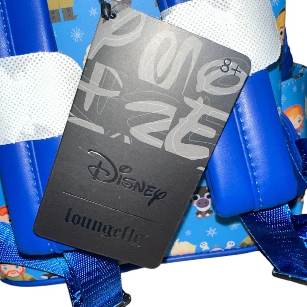 Disney‎ Frozen Chibi Loungefly Mini Backpack Front Zippered Pouch NEW WITH TAGS
